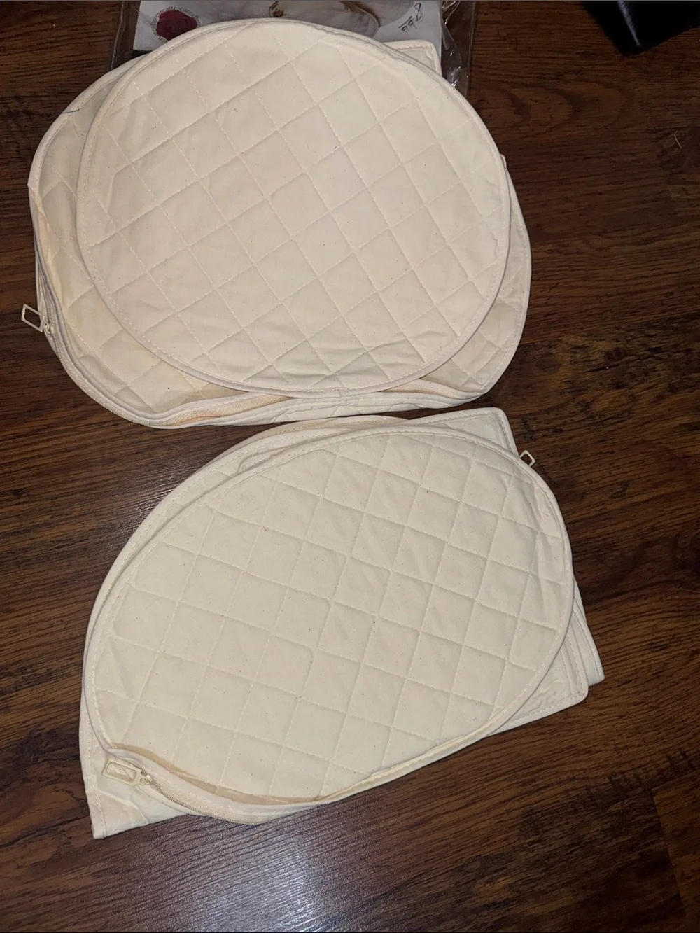 Canvas Quilted Accessory Cases - Cream (6 Piece Set) C1.B.1R
